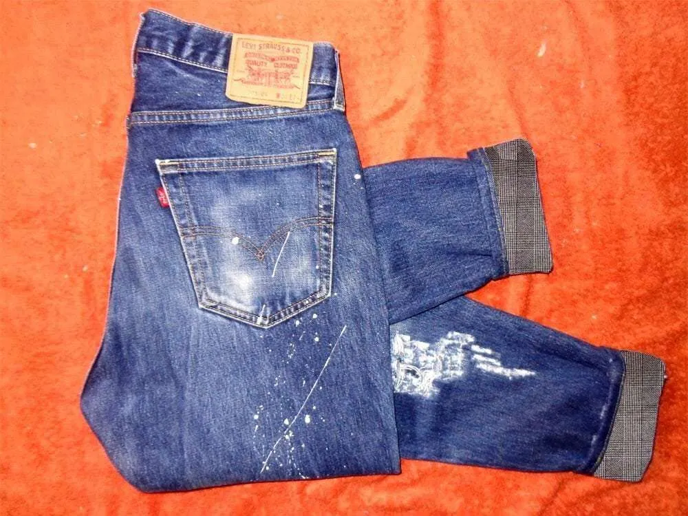 Levi's Vintage Principe di Galles jeans personalizzati sartoriali
