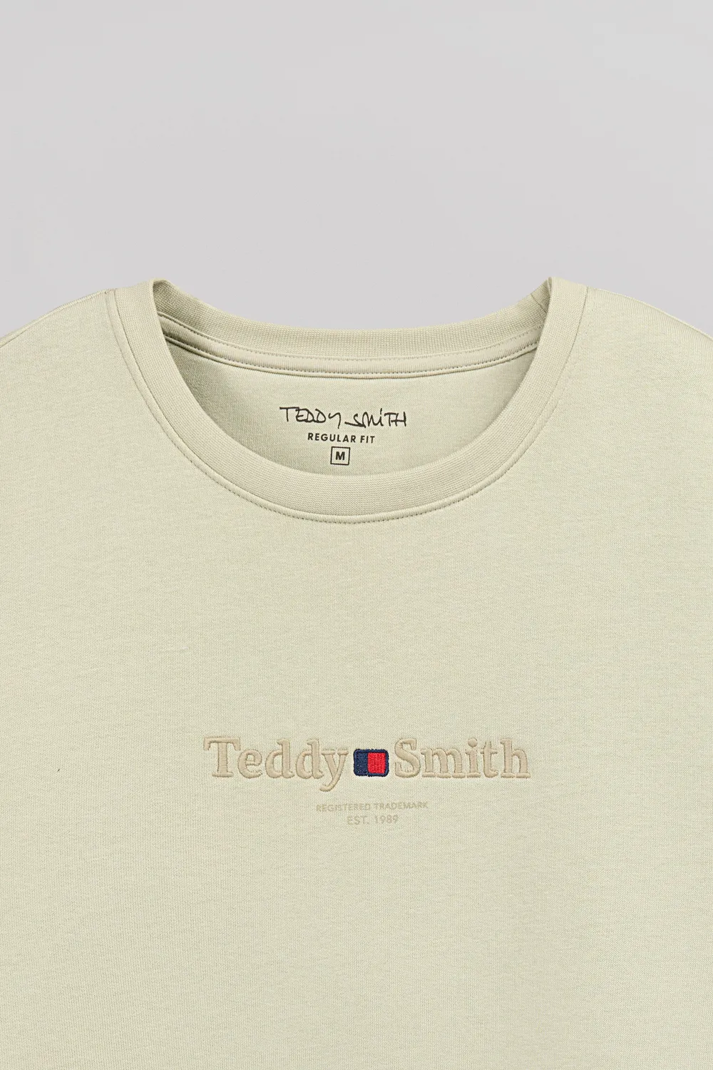 Teddy Smith S-Jim Felpa Uomo Verde Salvia Girocollo