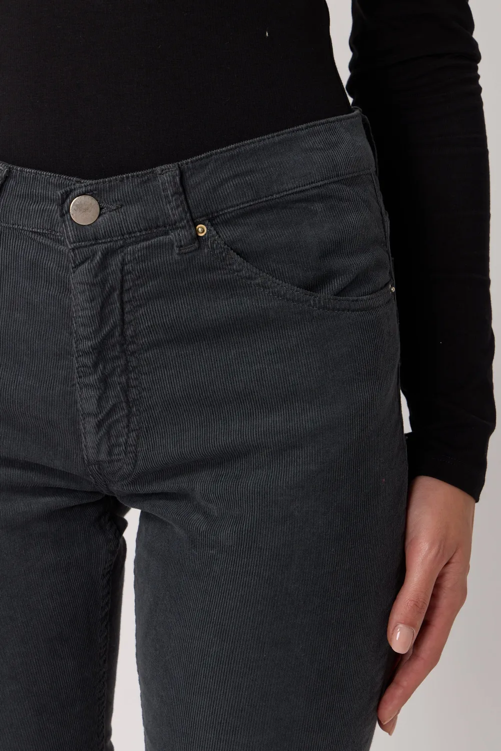 acquaverde Cara pantaloni velluto antracite bootcut