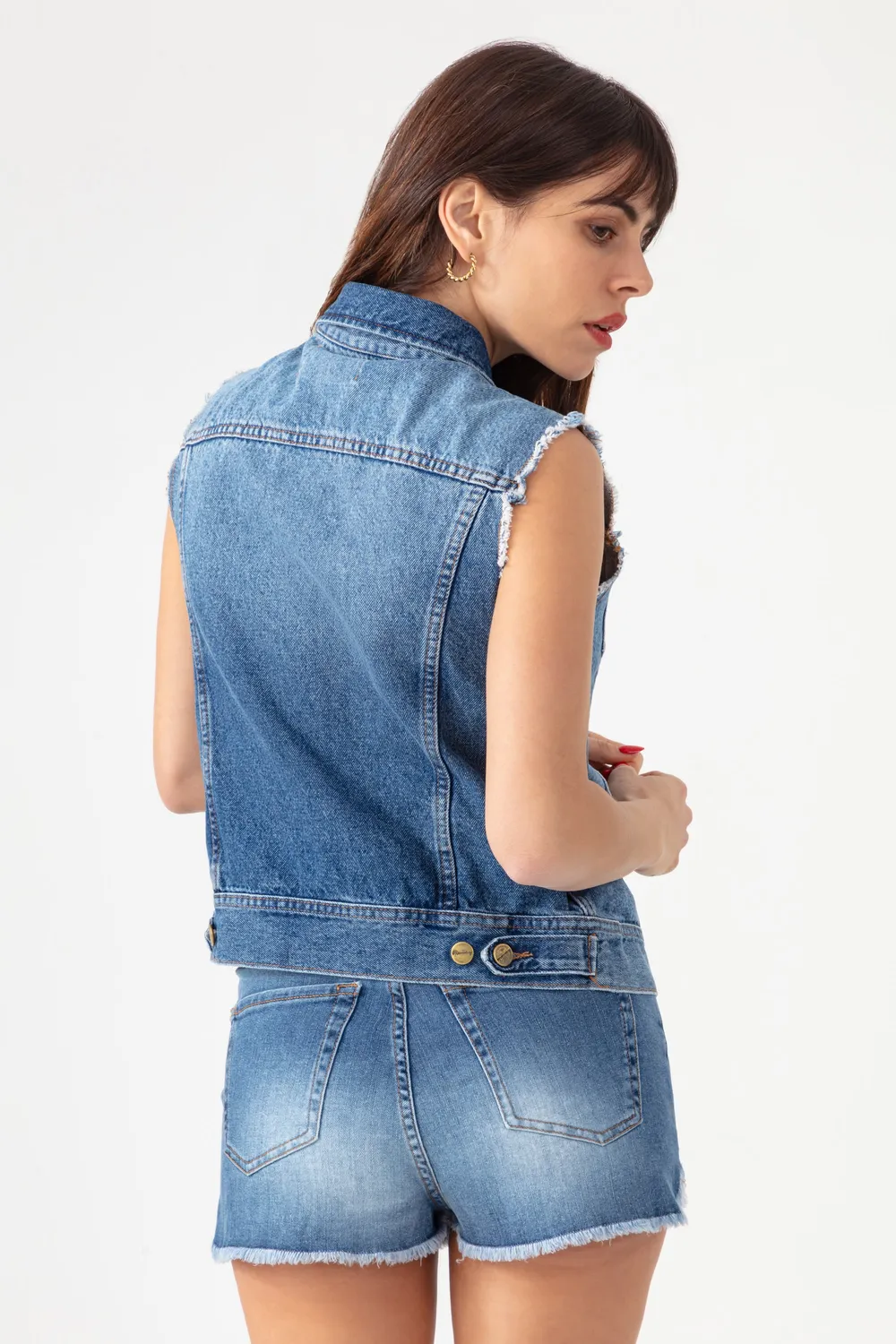 Acquaverde Loris Worn gilet jeans senza maniche
