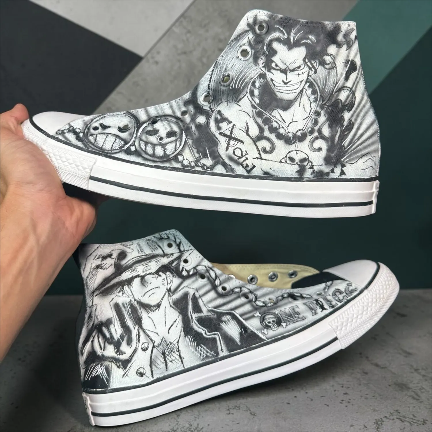 Converse All Star Luffy Ace sneakers personalizzate One Piece