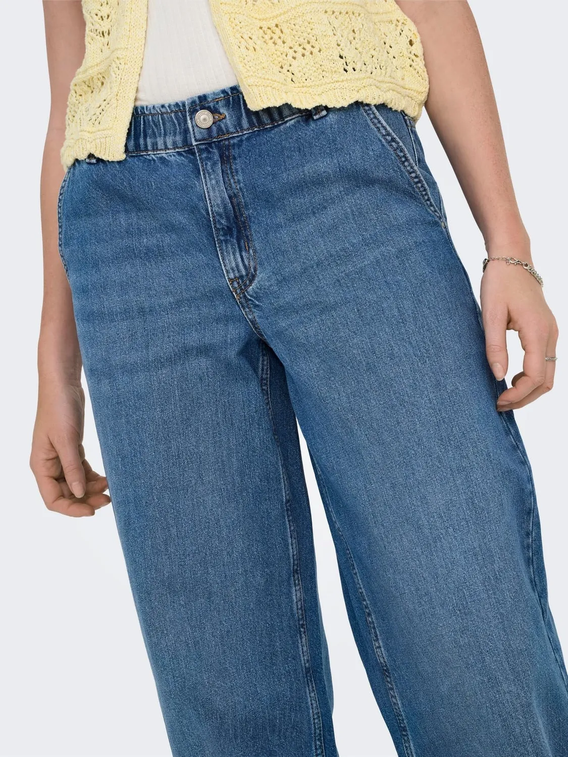 ONLY Onlcomet MW Wide DNM Pim620 Jeans Donna S x 32L gamba larga