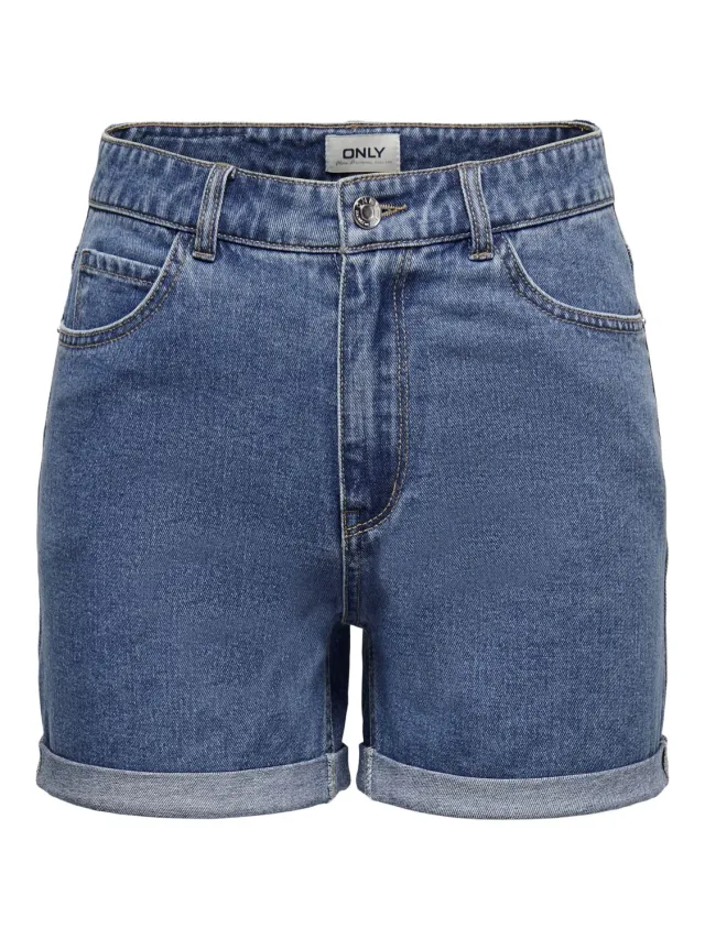 ONLY Onlvega High Waist shorts donna Medium Blue Denim