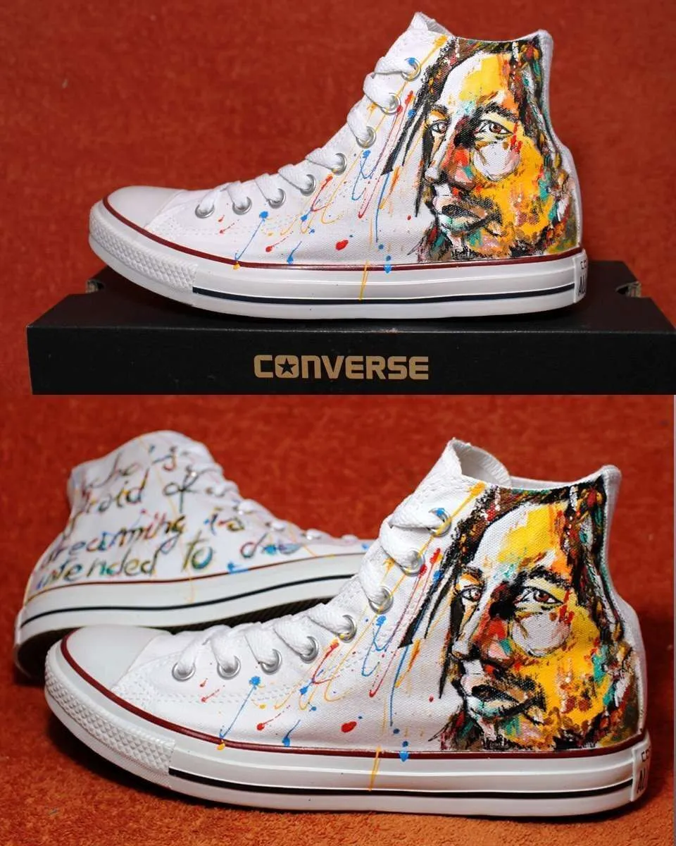 Converse All Star Bob Marley sneakers dipinte a mano