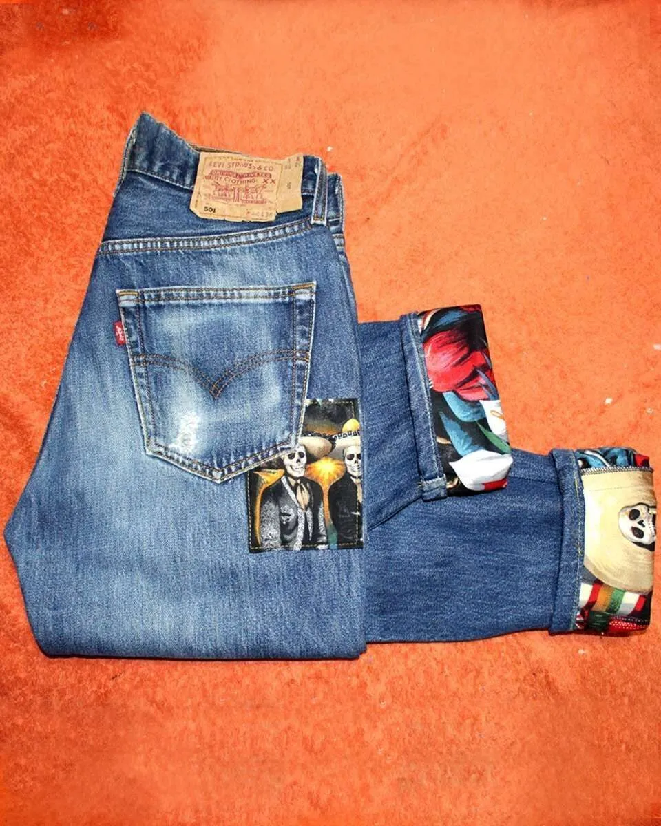Levi’s Vintage Poison jeans dipinti a mano old school