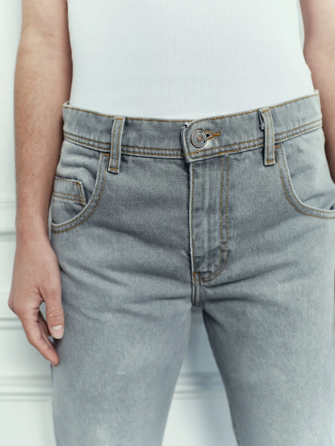 acquaverde Kayden jeans used grey gamba tonda