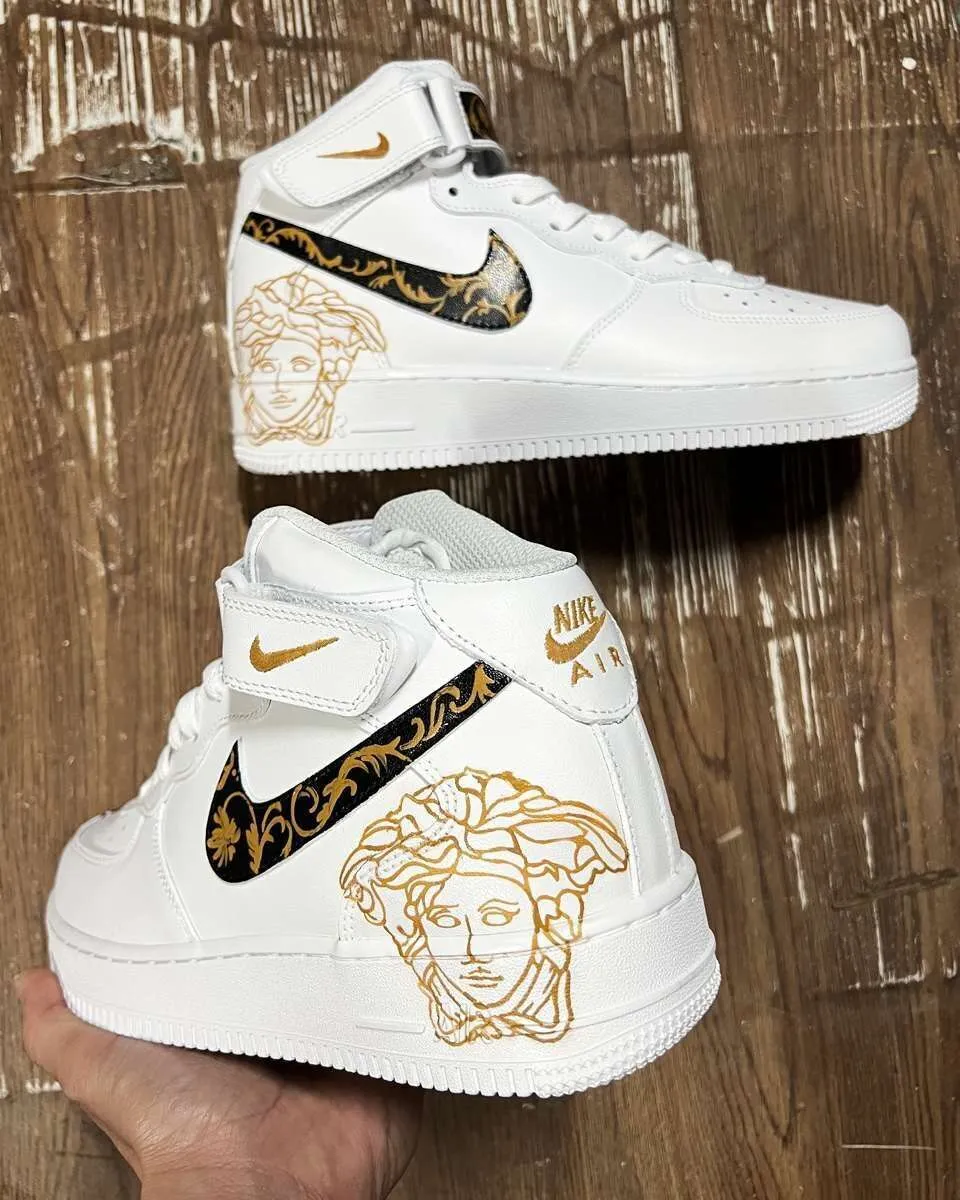 Never Say Never Air Force 1 High Versace sneakers dipinte