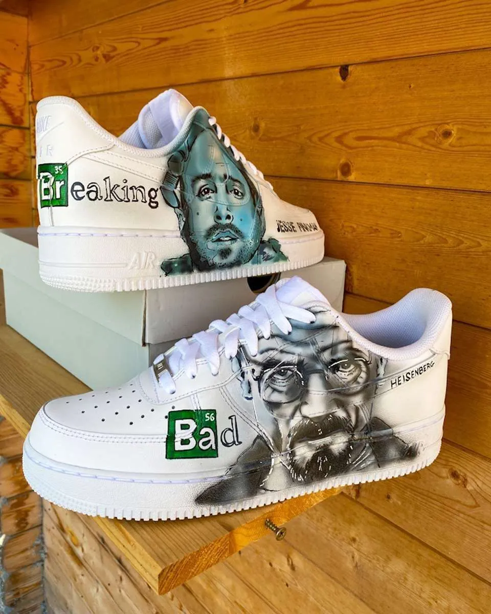 Never Say Never Air Force 1 Heisenberg sneakers dipinte