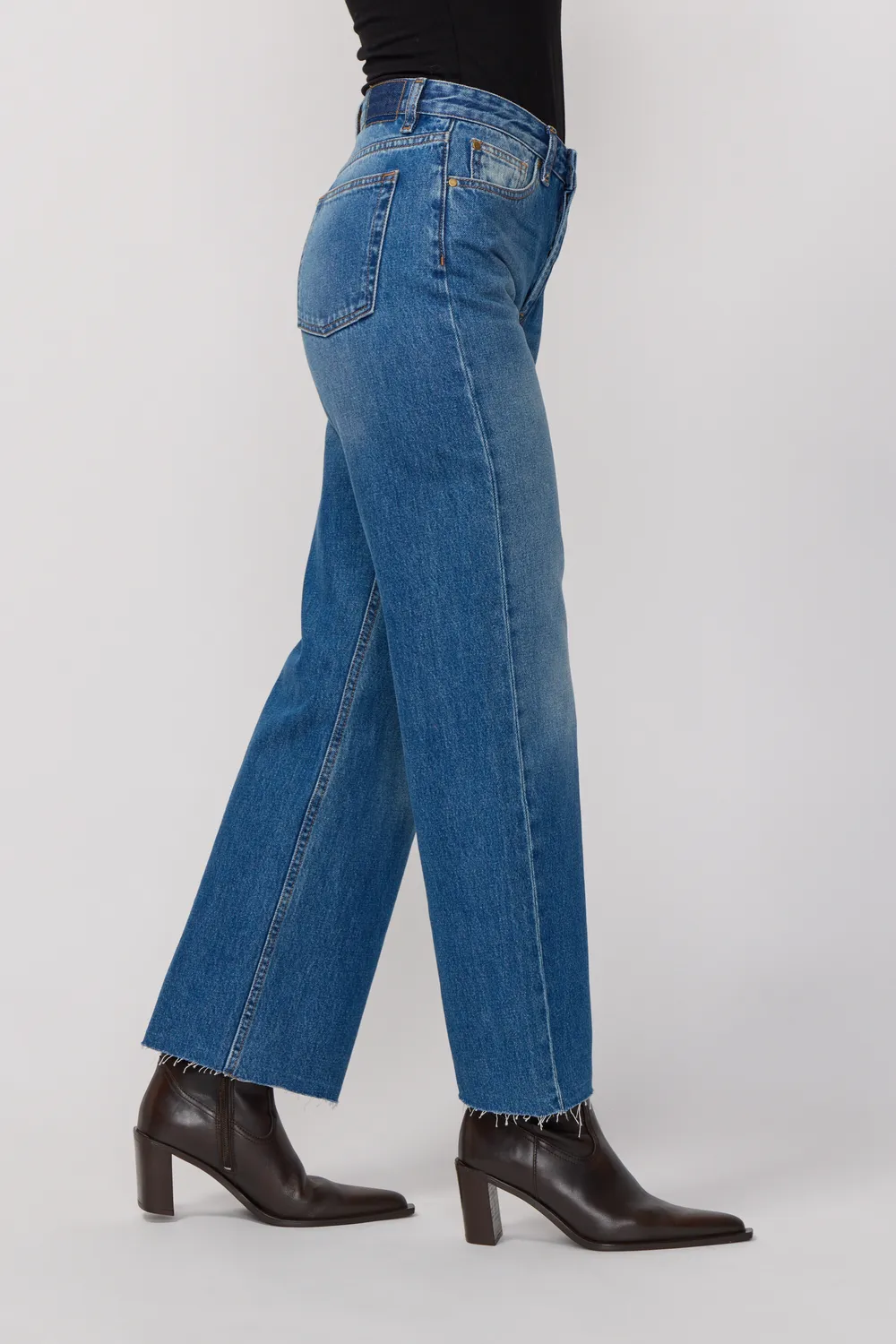 Acquaverde Thelma Jeans Dritti Dirty Vita Alta Rigidi