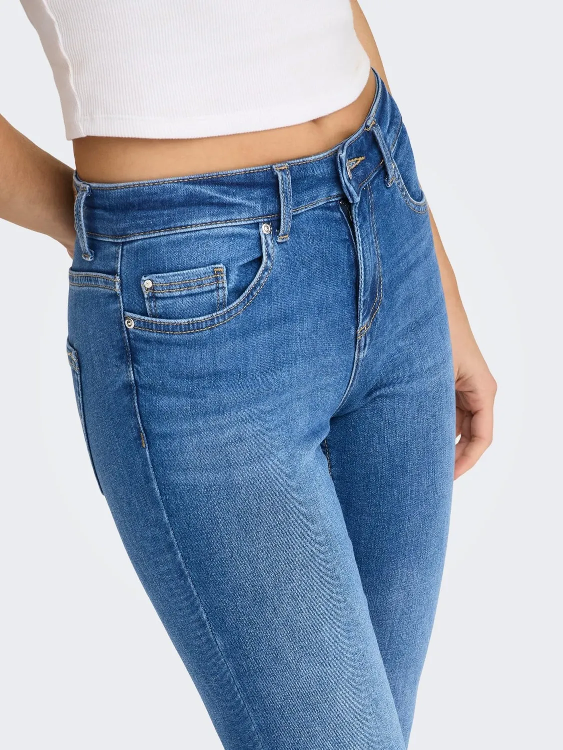 ONLY ONLBLUSH Mid SK Jeans Donna Blu gamba skinny S
