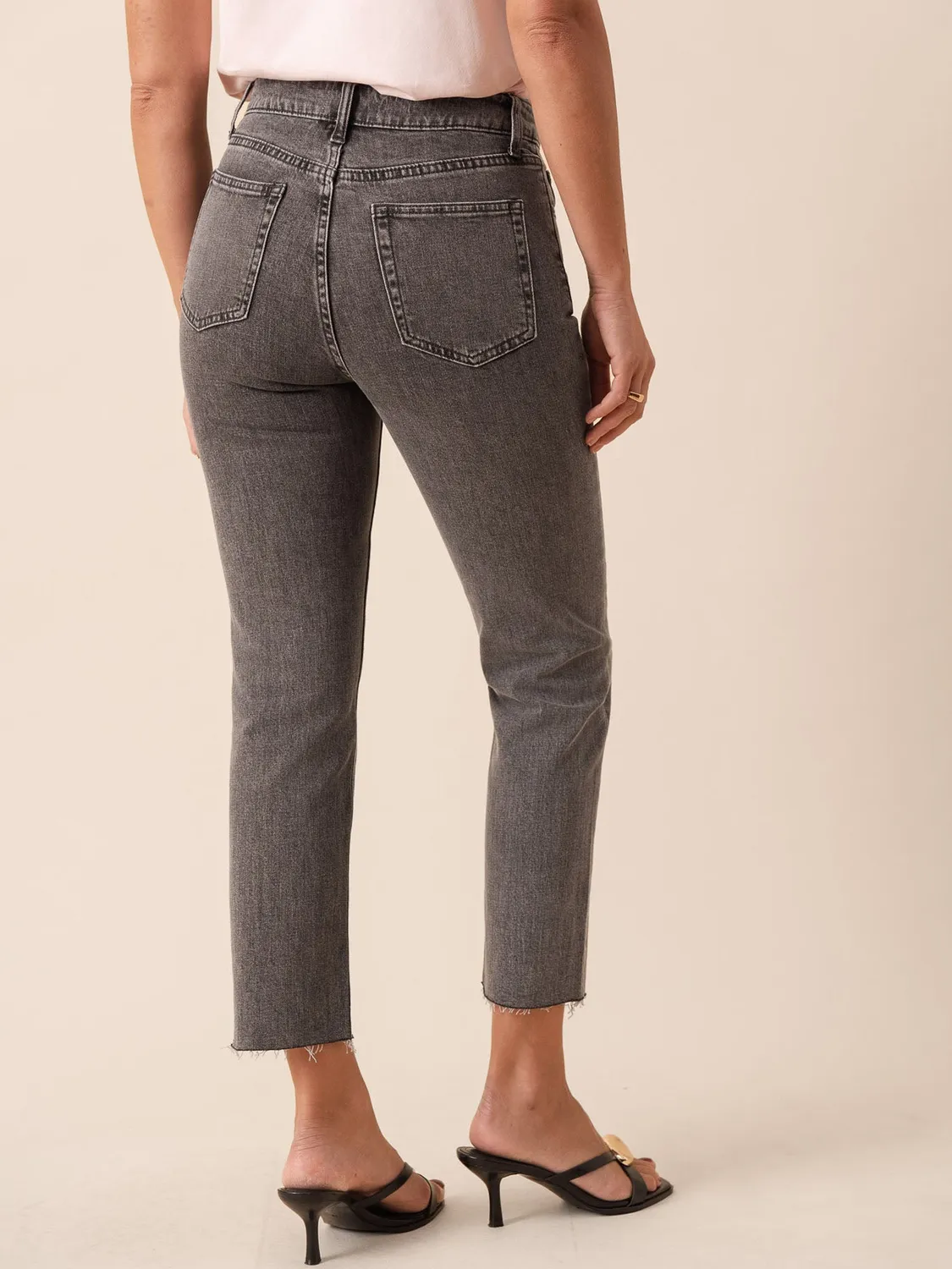 Oraije Maryline jeans straight grigio chiaro