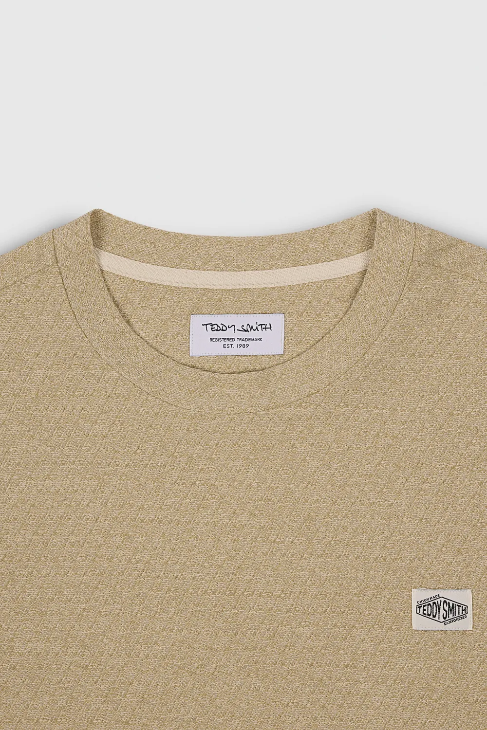 Teddy Smith T-Jed T-shirt uomo crema jacquard ampio