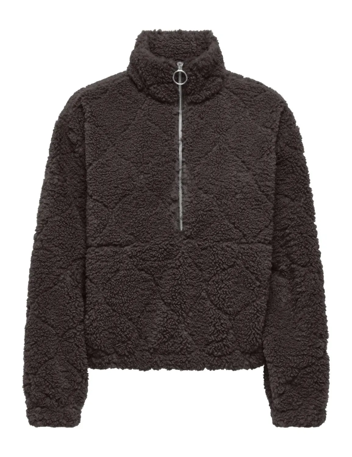 ONLY Onlxena felpa teddy box marrone cioccolato