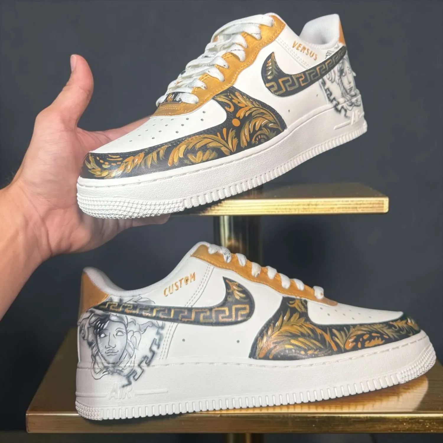 Never Say Never Versace Nike Air Force 1 Sneakers Dipinte