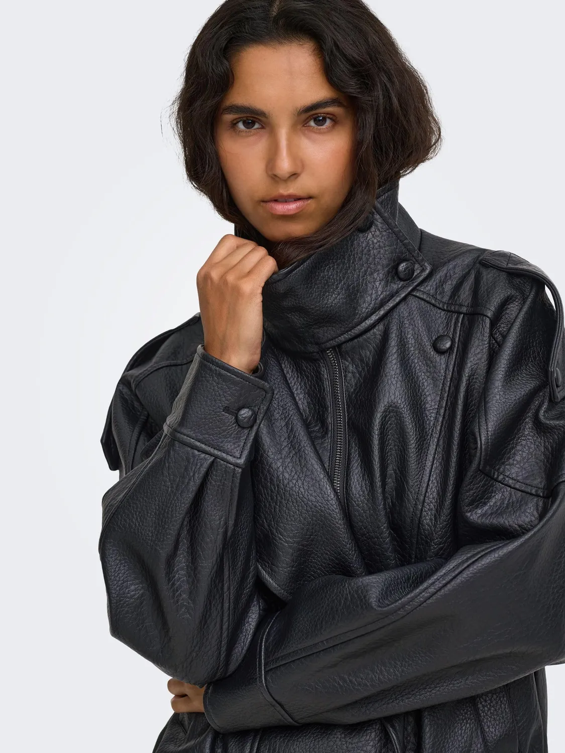 ONLY Onlvani L/S Giacca Ecopelle Donna L Nera