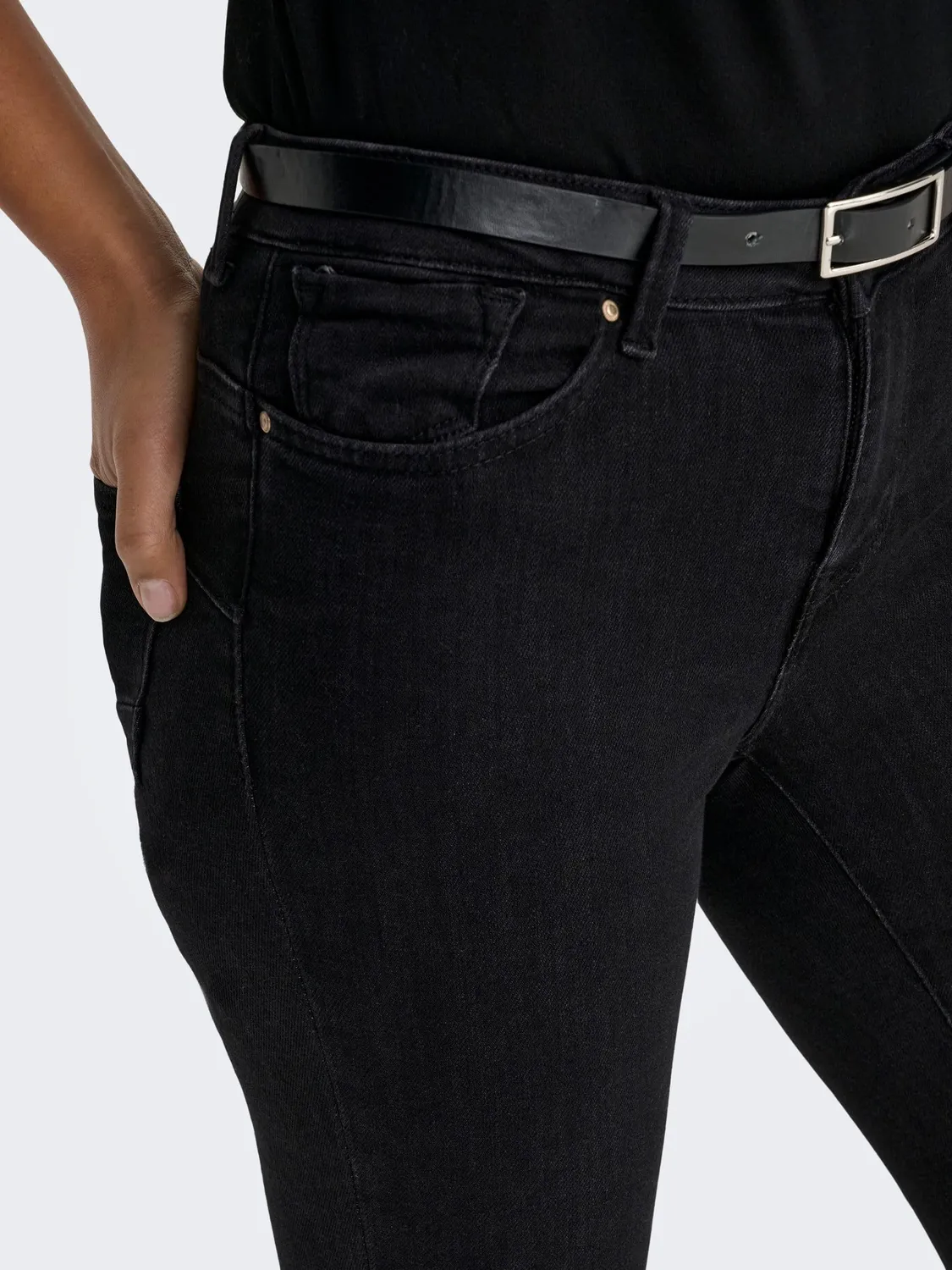 ONLY Onlpower Mid Push Up jeans donna L/32L nero
