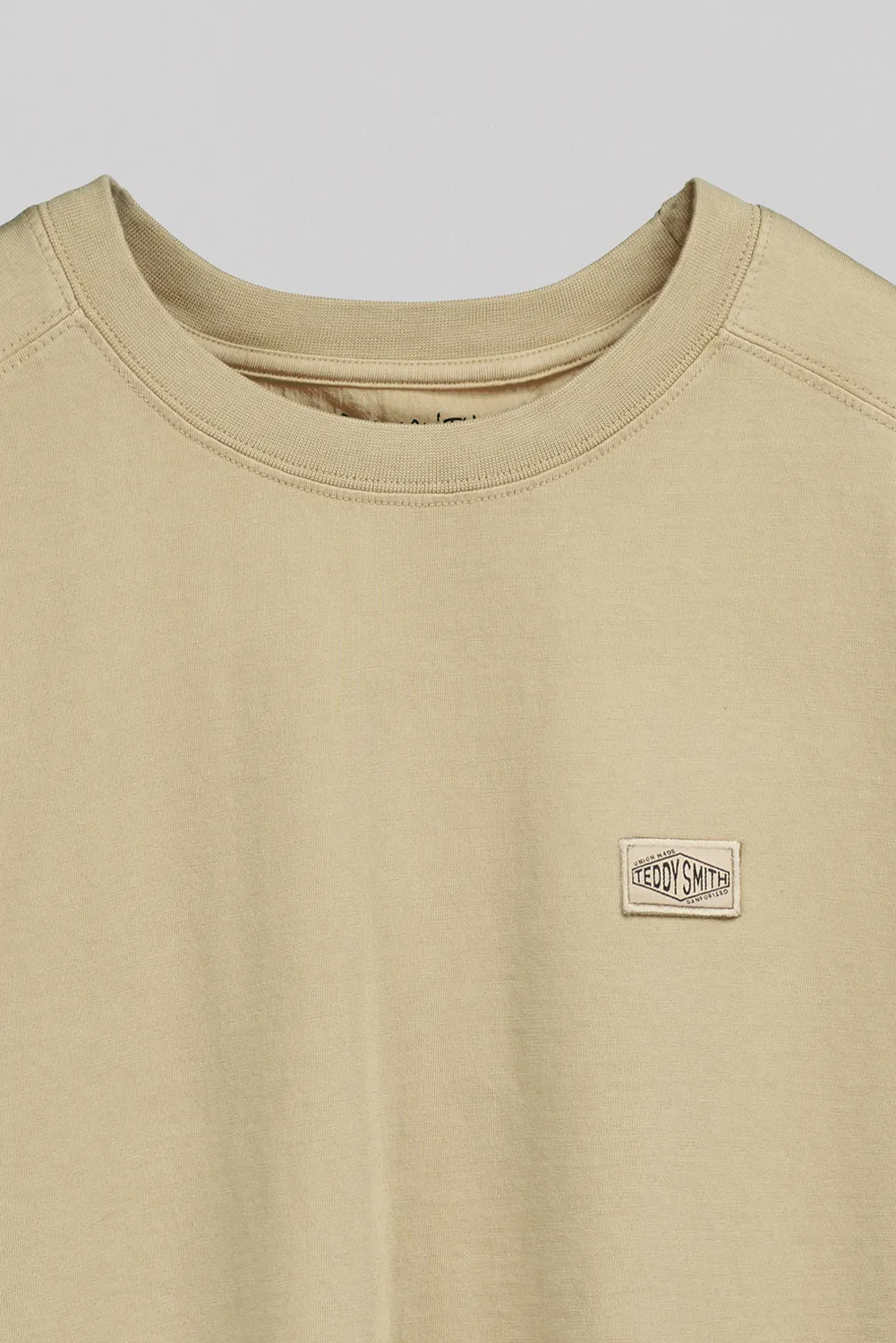 Teddy Smith T-Nateo t-shirt uomo beige cotone pesante