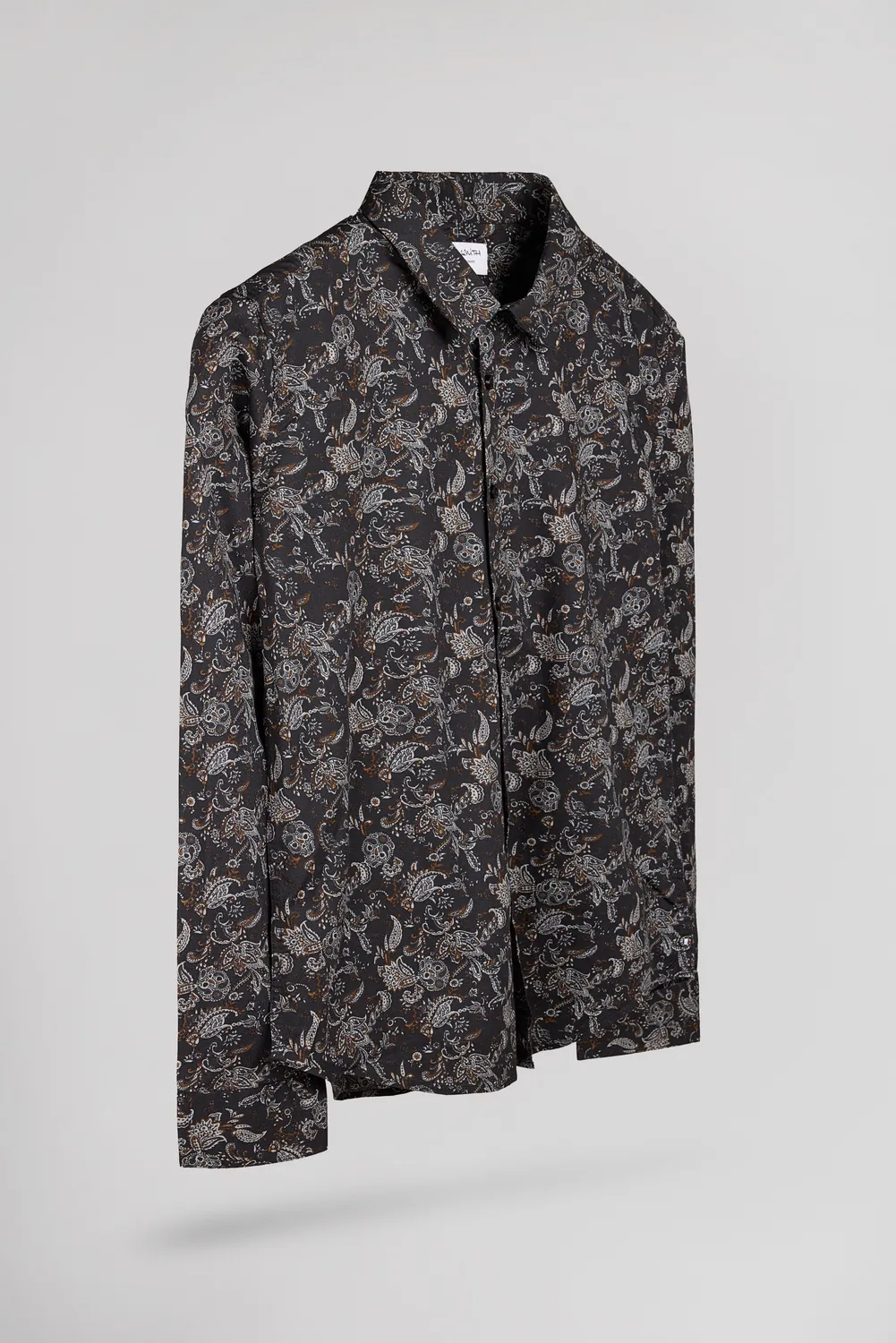 Teddy Smith Carton ML Stretch camicia uomo nera slim