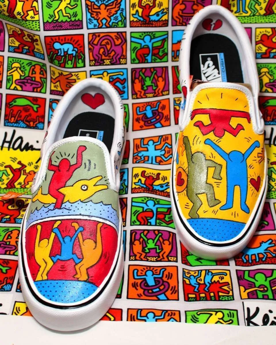 Vans Slip-On Keith Haring sneakers dipinte a mano