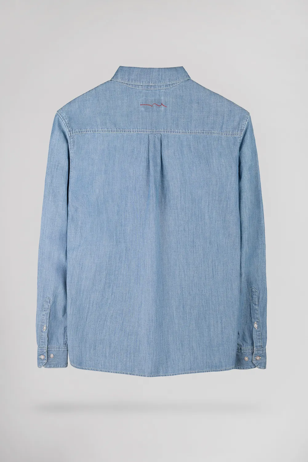 Teddy Smith C-Staner ML camicia chambray indigo chiaro uomo