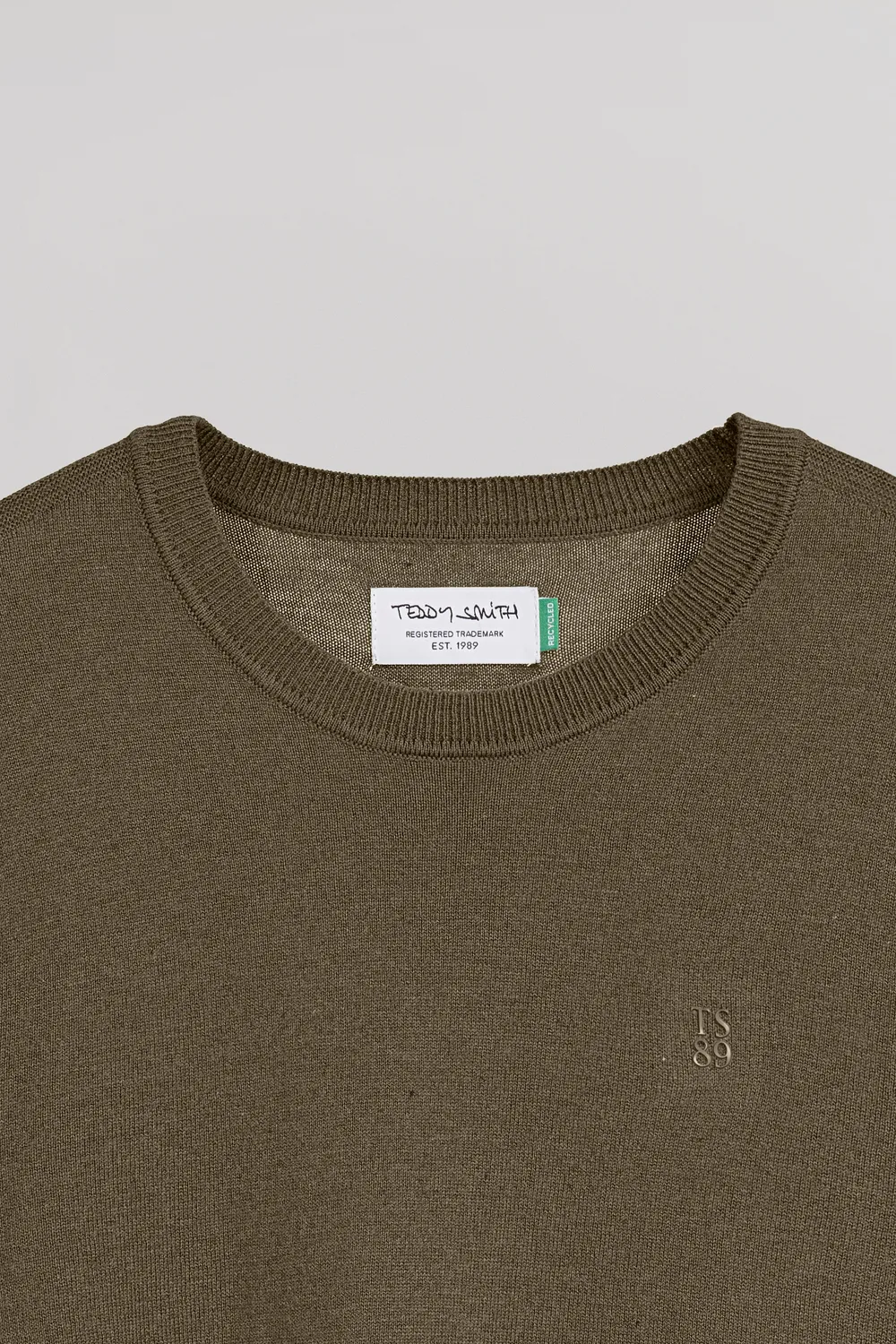 Teddy Smith P-Martino maglione uomo verde kaki fitted
