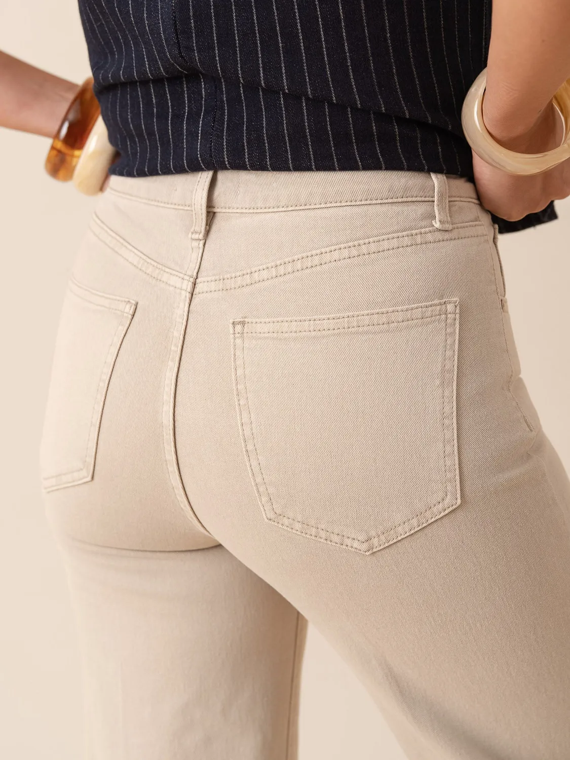 Oraije Vienna jeans larghi taupe denim
