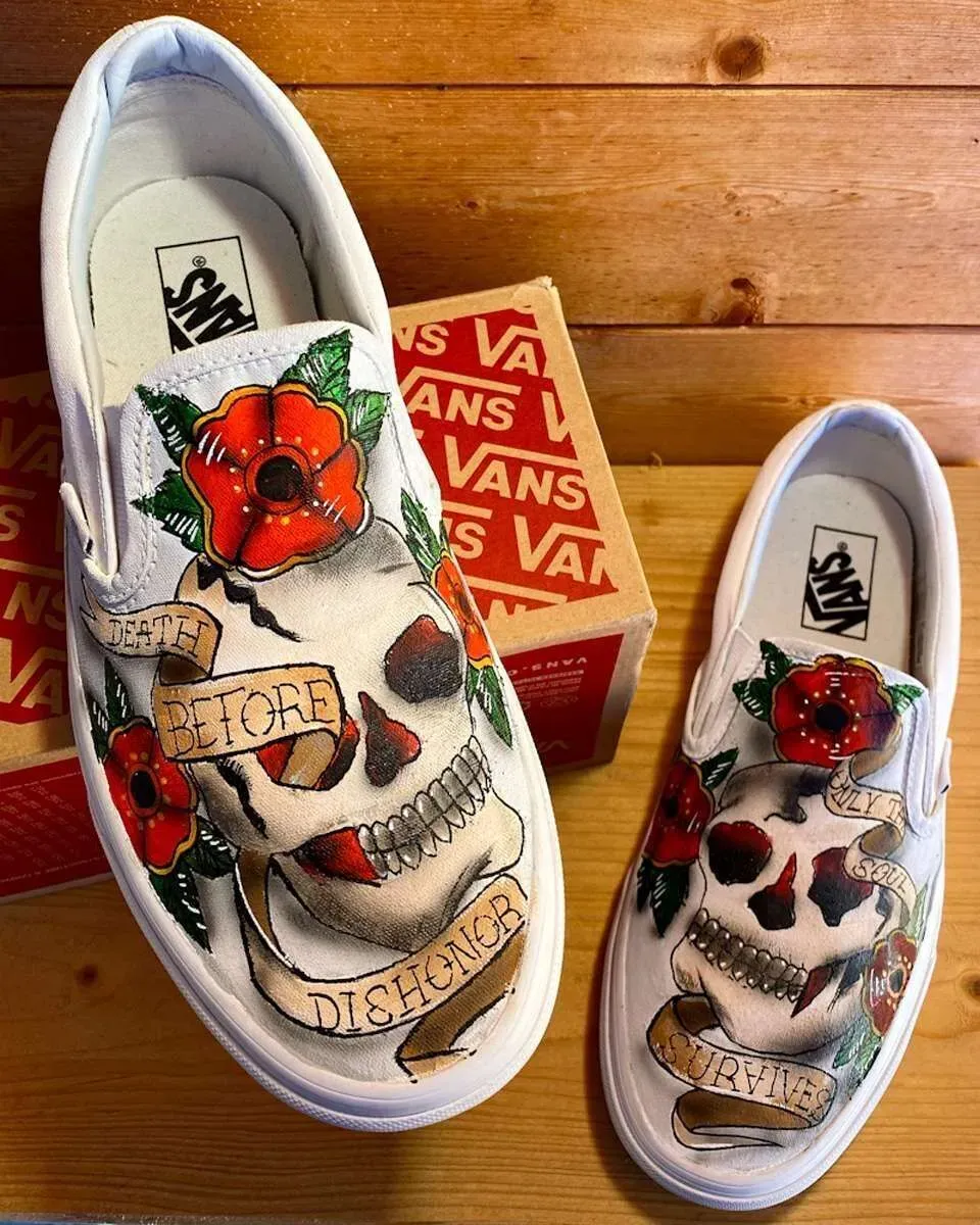 Vans Slip-On Teschi Old School scarpe personalizzate