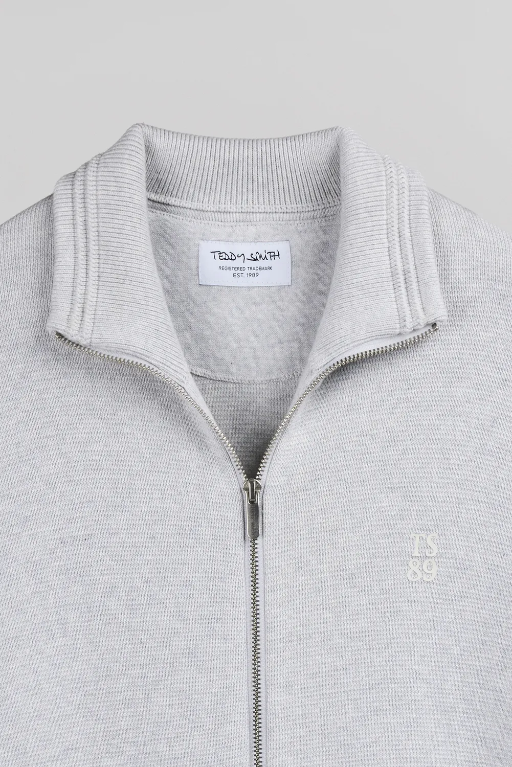 Teddy Smith G-Ettore 2 maglia zip collo alto grigia