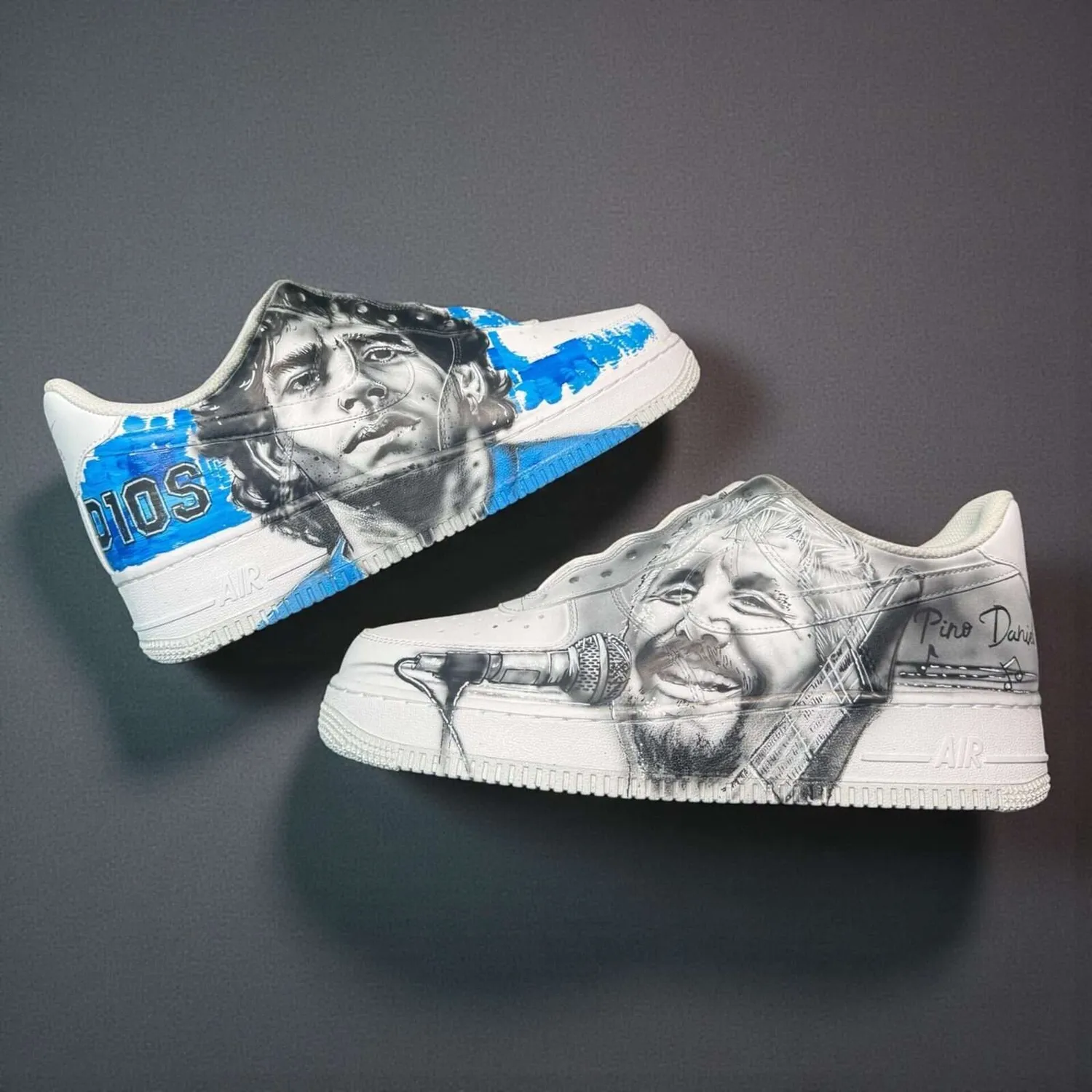 Nike Air Force 1 Maradona Pino Daniele sneakers dipinte a mano