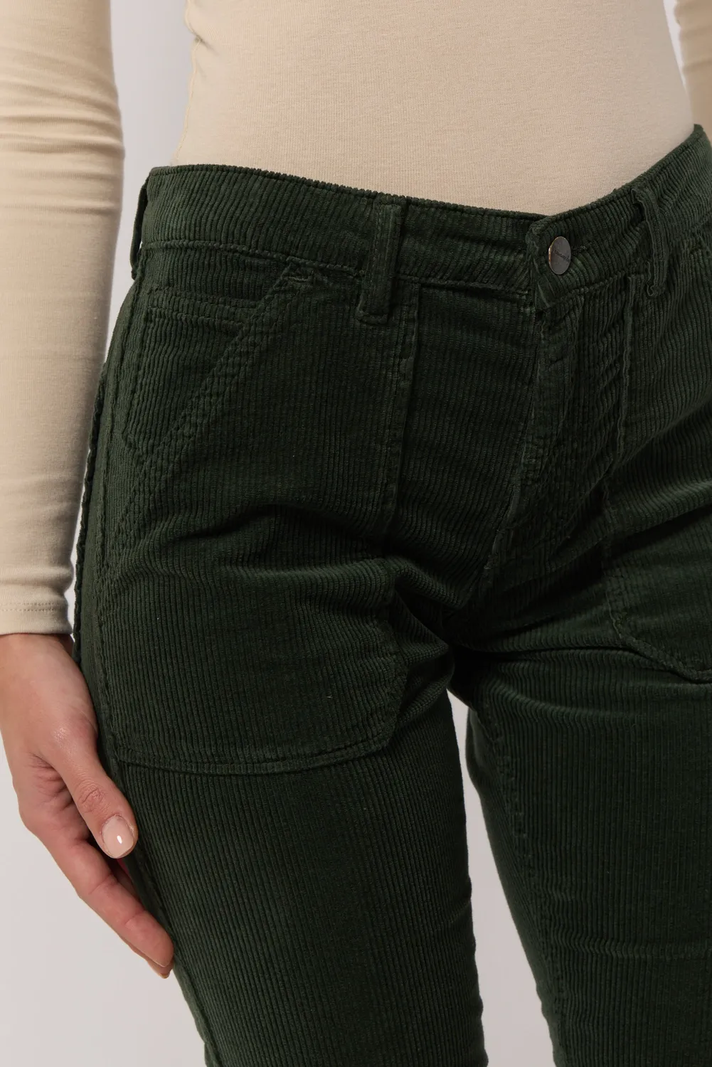 Acquaverde Pierce pantaloni velluto English Green