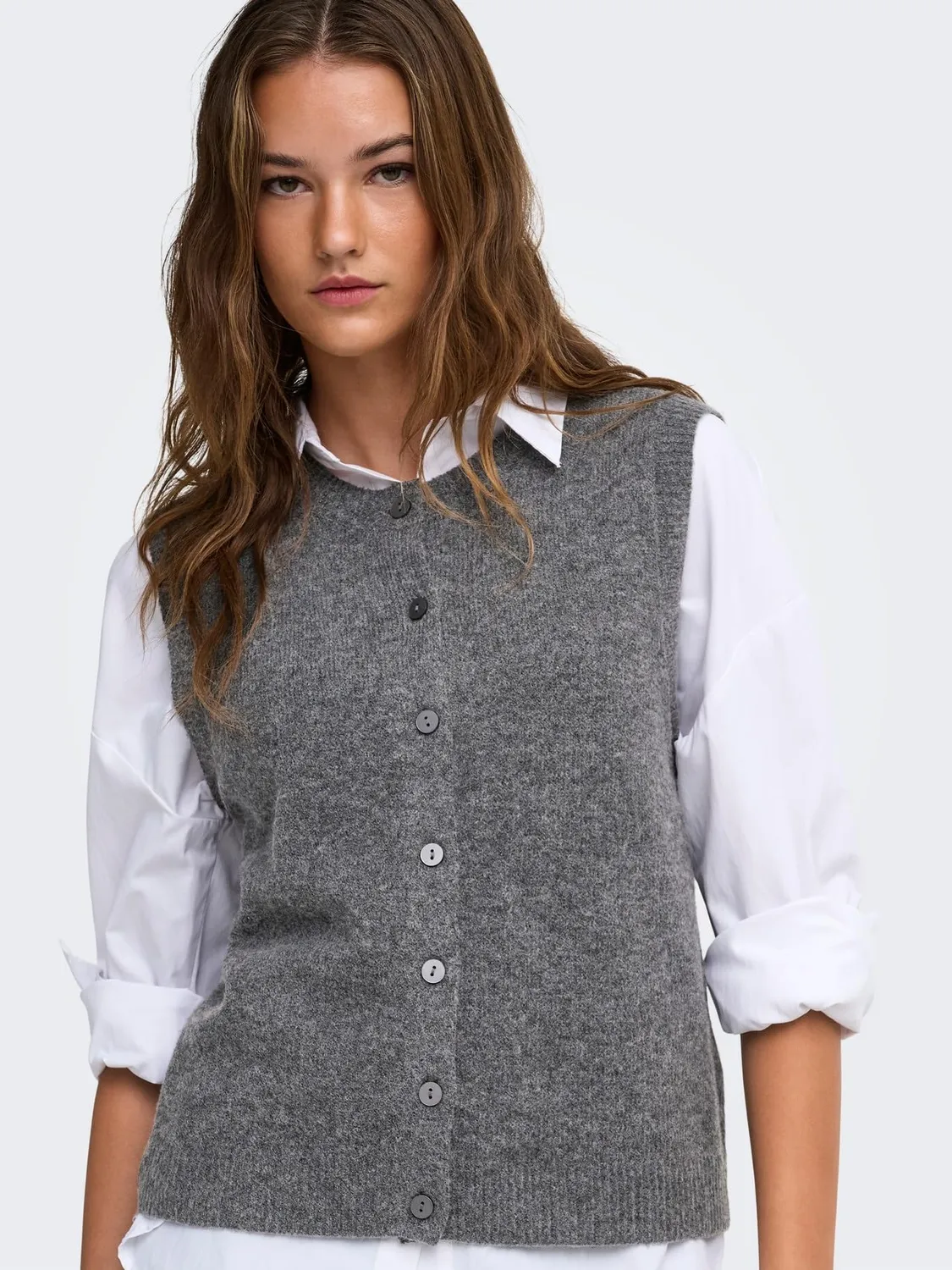 ONLY ONLOLIVIA gilet smanicato grigio XL