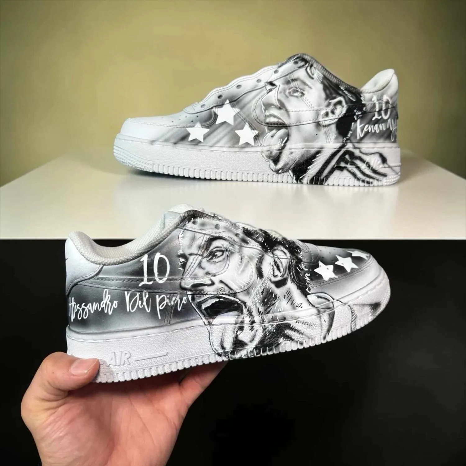 Nike Air Force 1 Del Piero Yildiz sneakers dipinte a mano