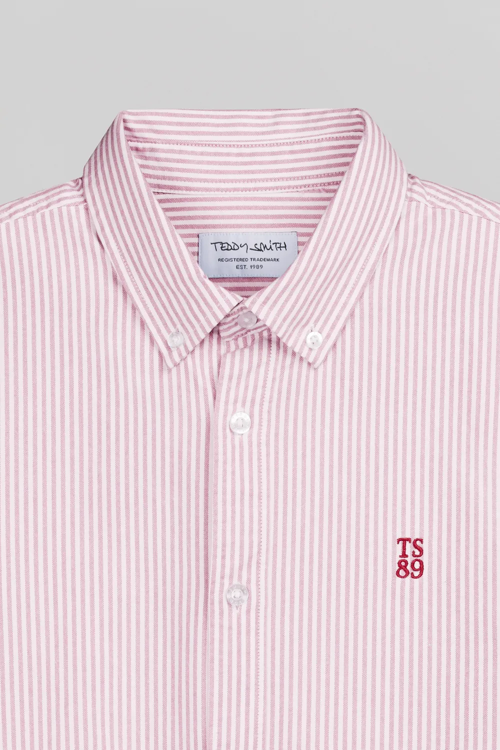 Teddy Smith C-Stanley ML camicia uomo oxford righe rosse