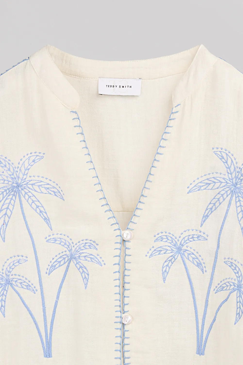 Teddy Smith C-Sarah Middle White camicia palme donna