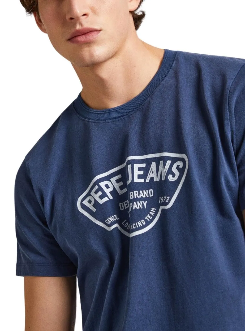 Pepe Jeans Cherry T-Shirt Uomo L Blu Stampa Frontale