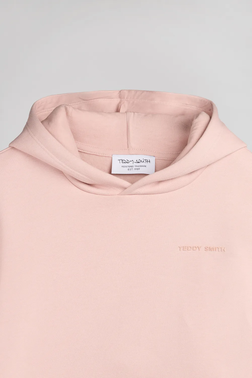 Teddy Smith S-NARK HOODY JR felpa cappuccio rosa pastello