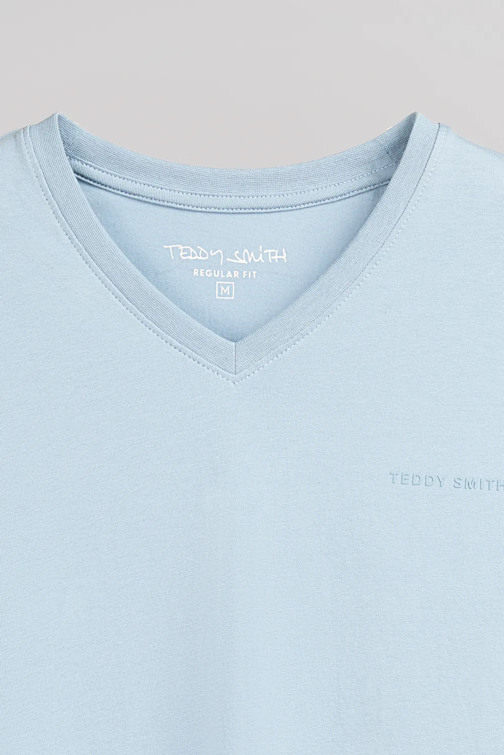 Teddy Smith Tawax 2 MC t-shirt scollo V blu pastello