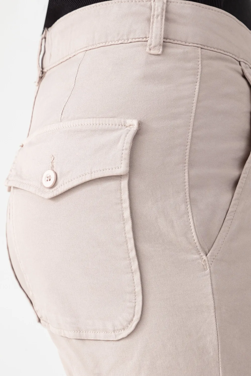 Acquaverde Paltrow 7/8 pantaloni Beige vita alta