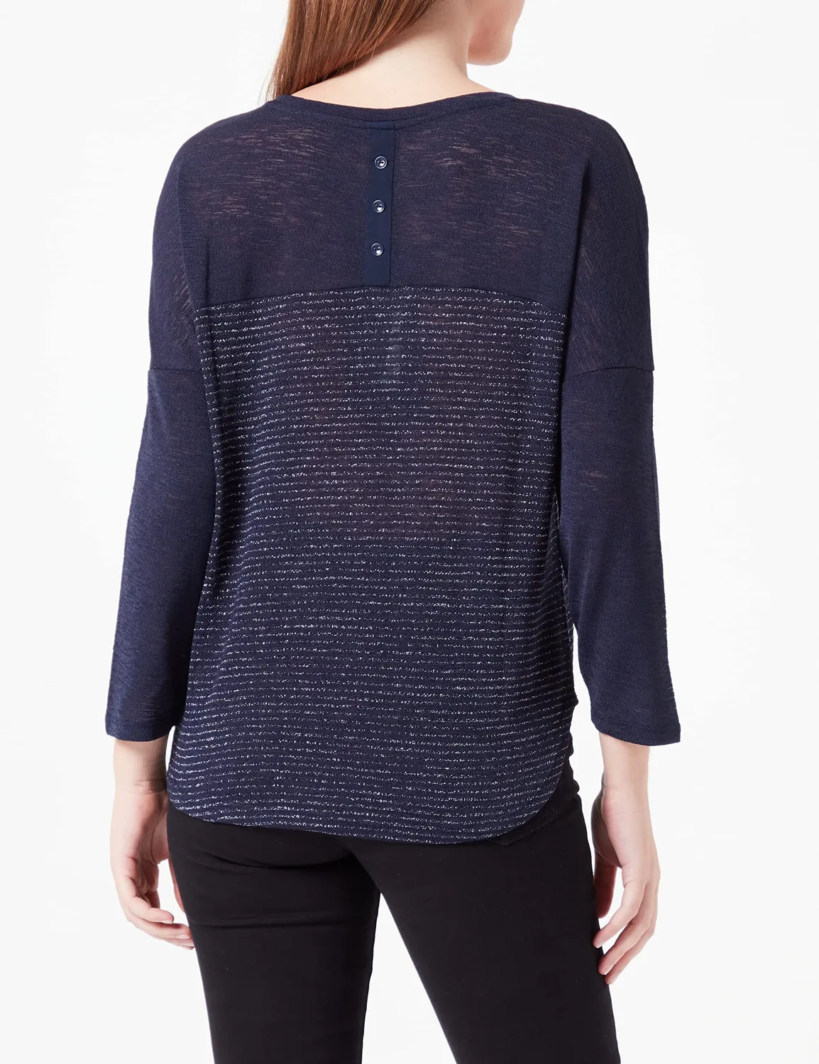 ONLY Felpa Donna Glitter Righe Manica Lunga Cotone