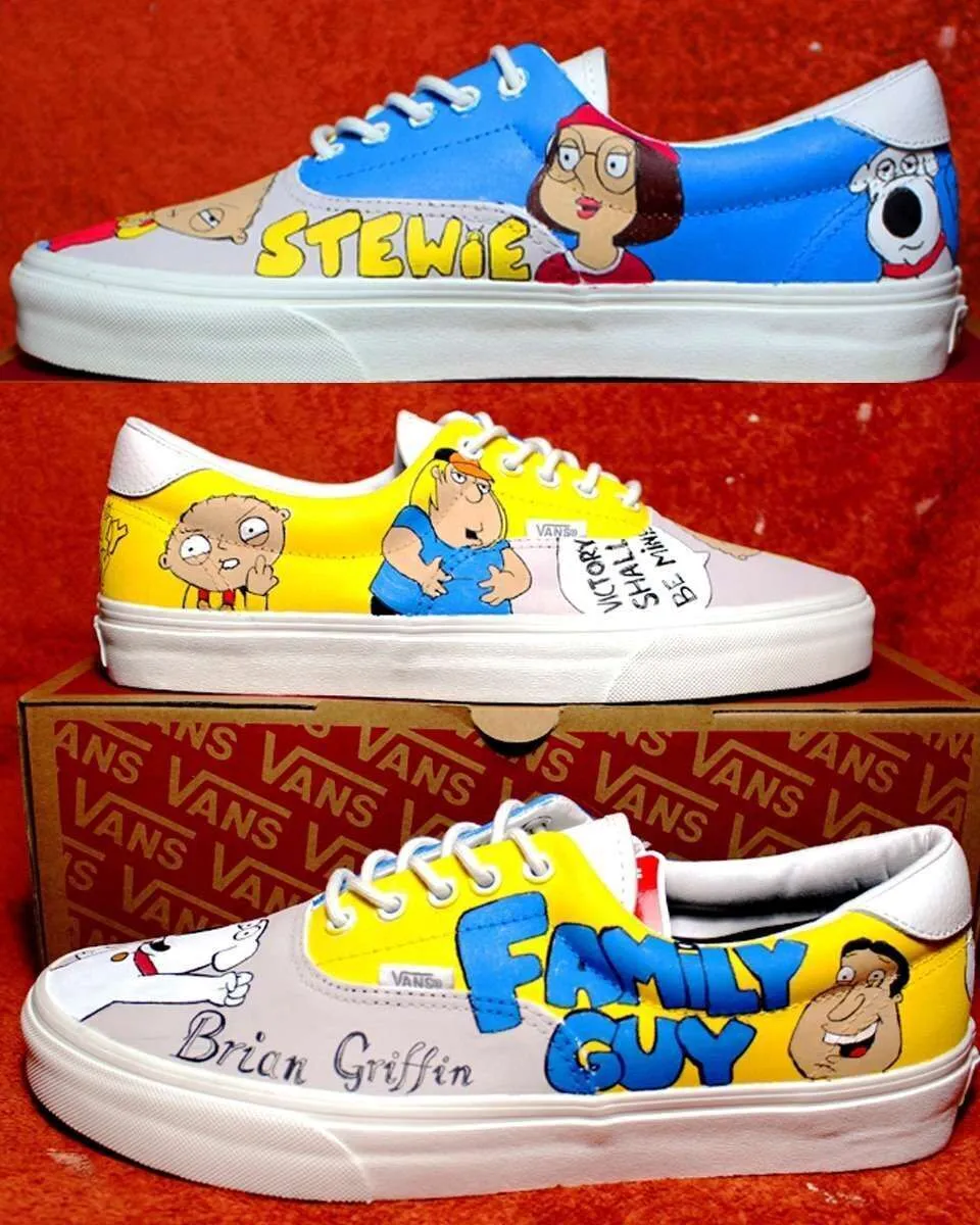 Vans Slip-On Family Guy sneakers dipinte a mano Griffin