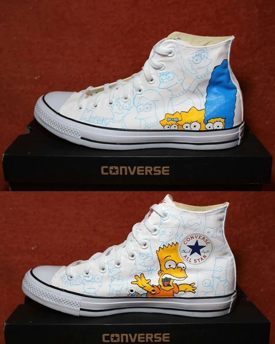 Never Say Never All Star The Simpsons sneakers dipinte a mano