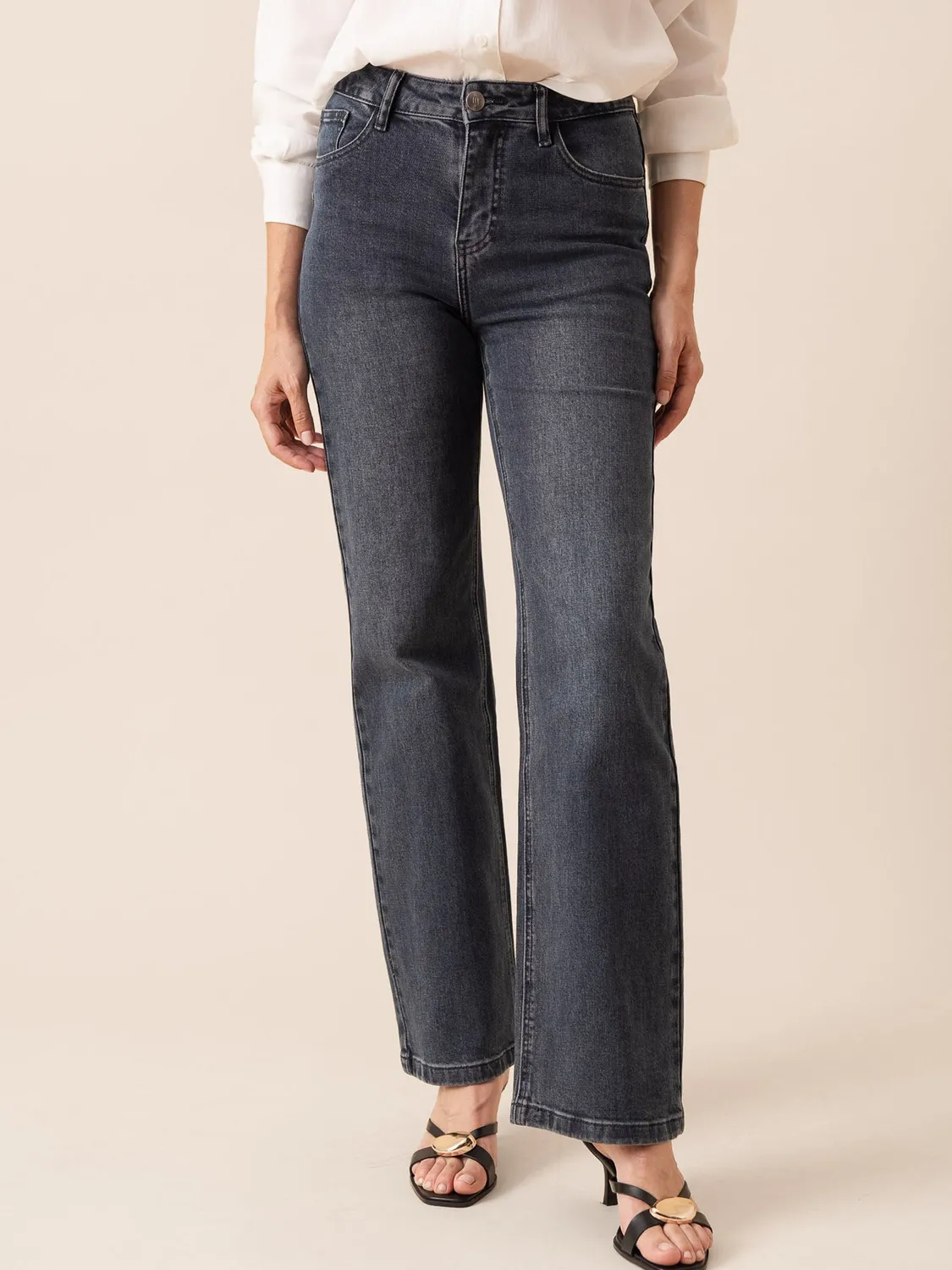 Oraije Barbara jeans dritti grigio blu per alte