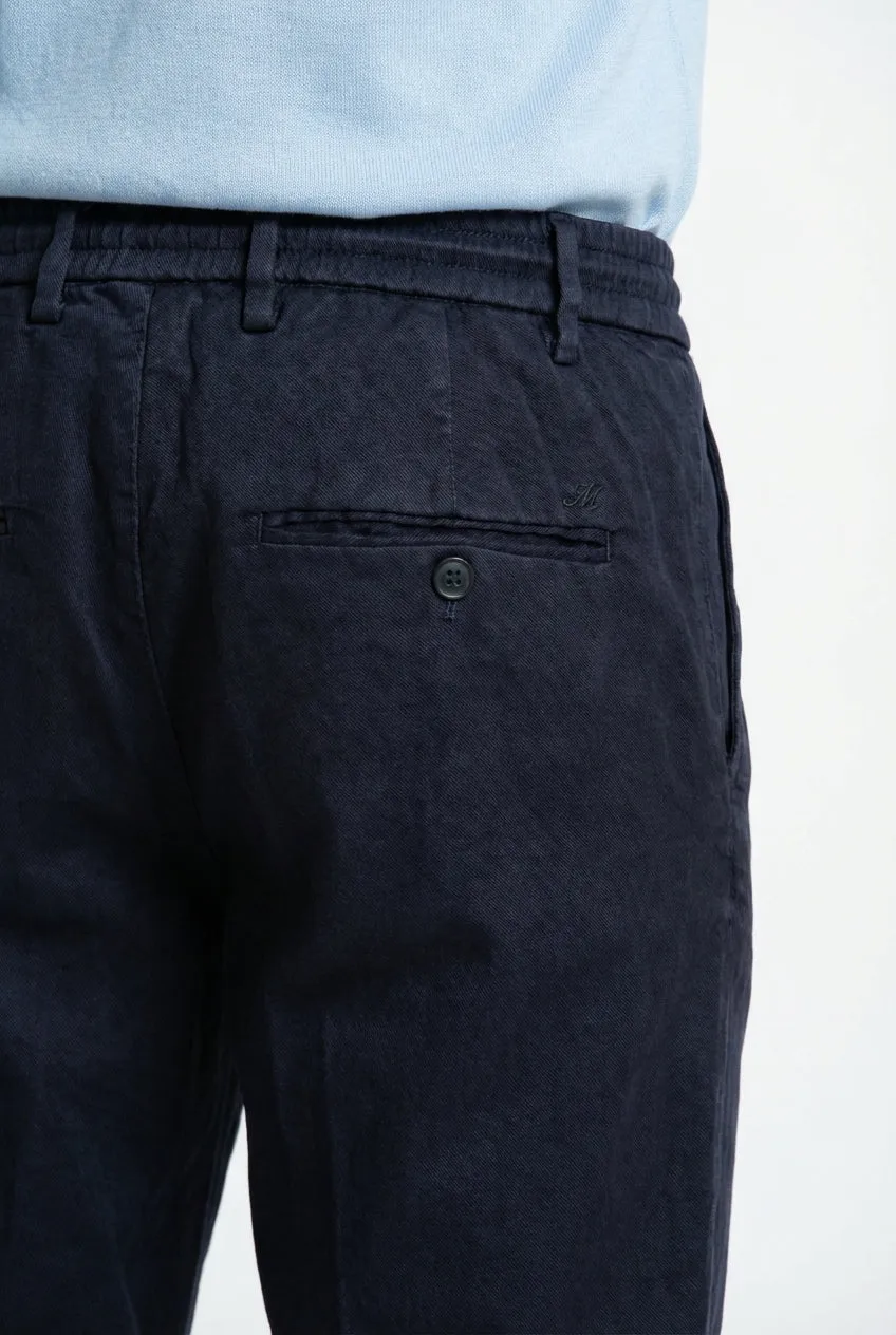Mason's Milano Jogger chino uomo blu notte extra slim lino
