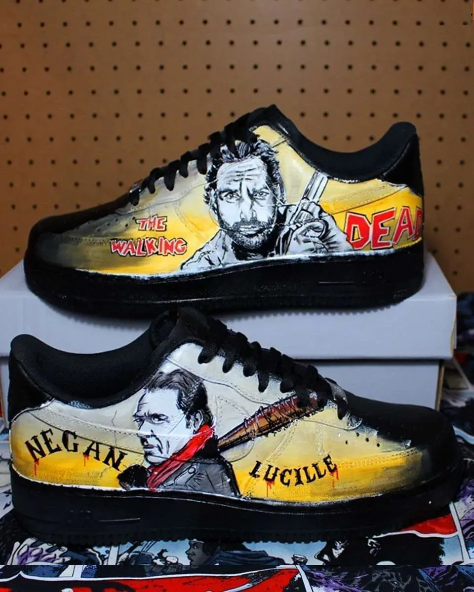 Nike Air Force 1 Rick vs Negan sneakers dipinte a mano