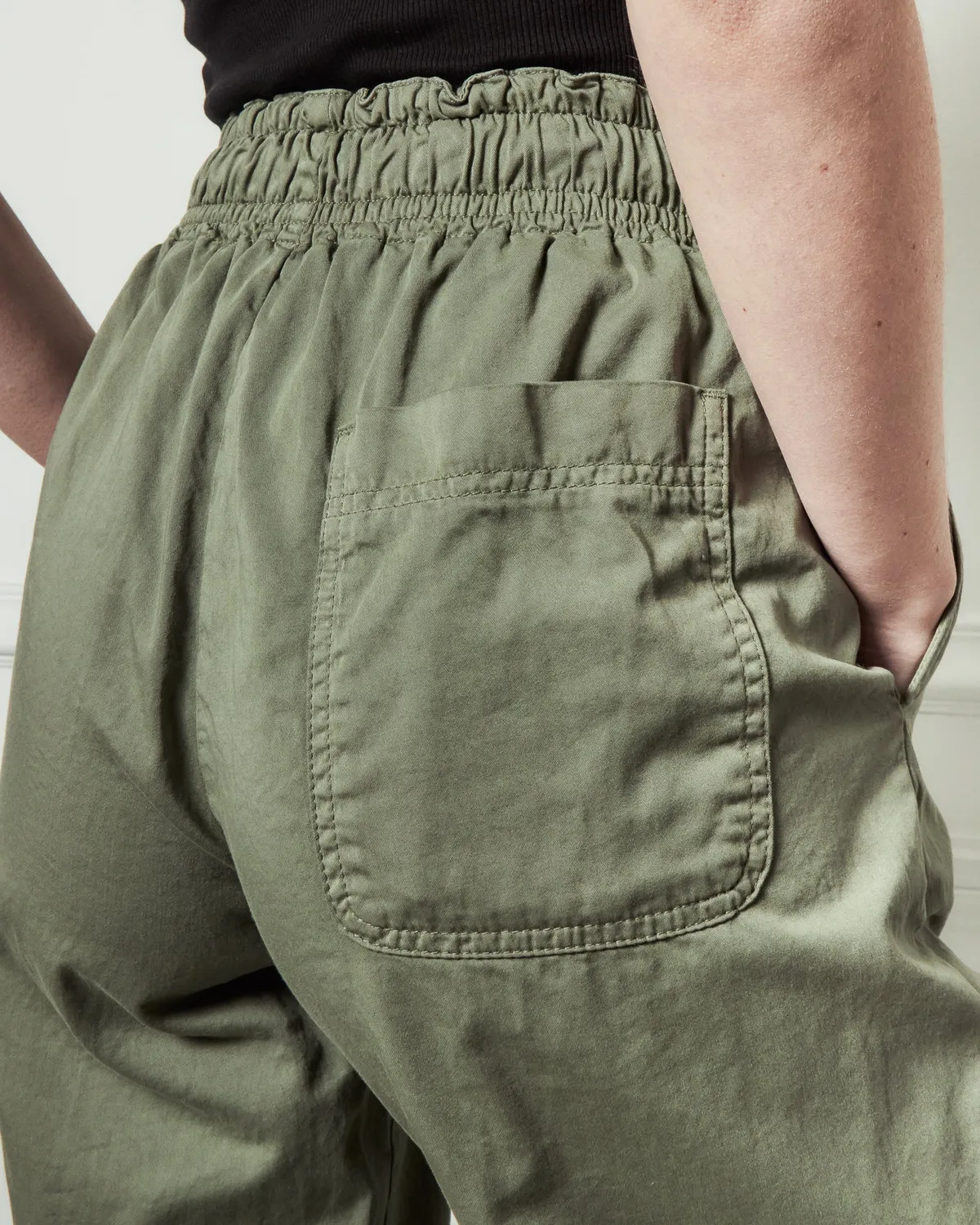 acquaverde Saphir pantalone light kaki vita alta