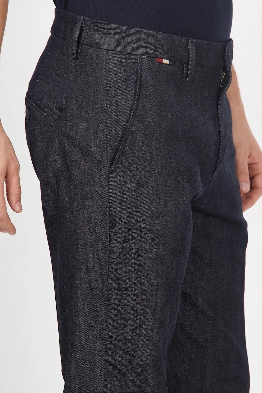 Mason's Osaka pantalone chino uomo blu navy carrot fit