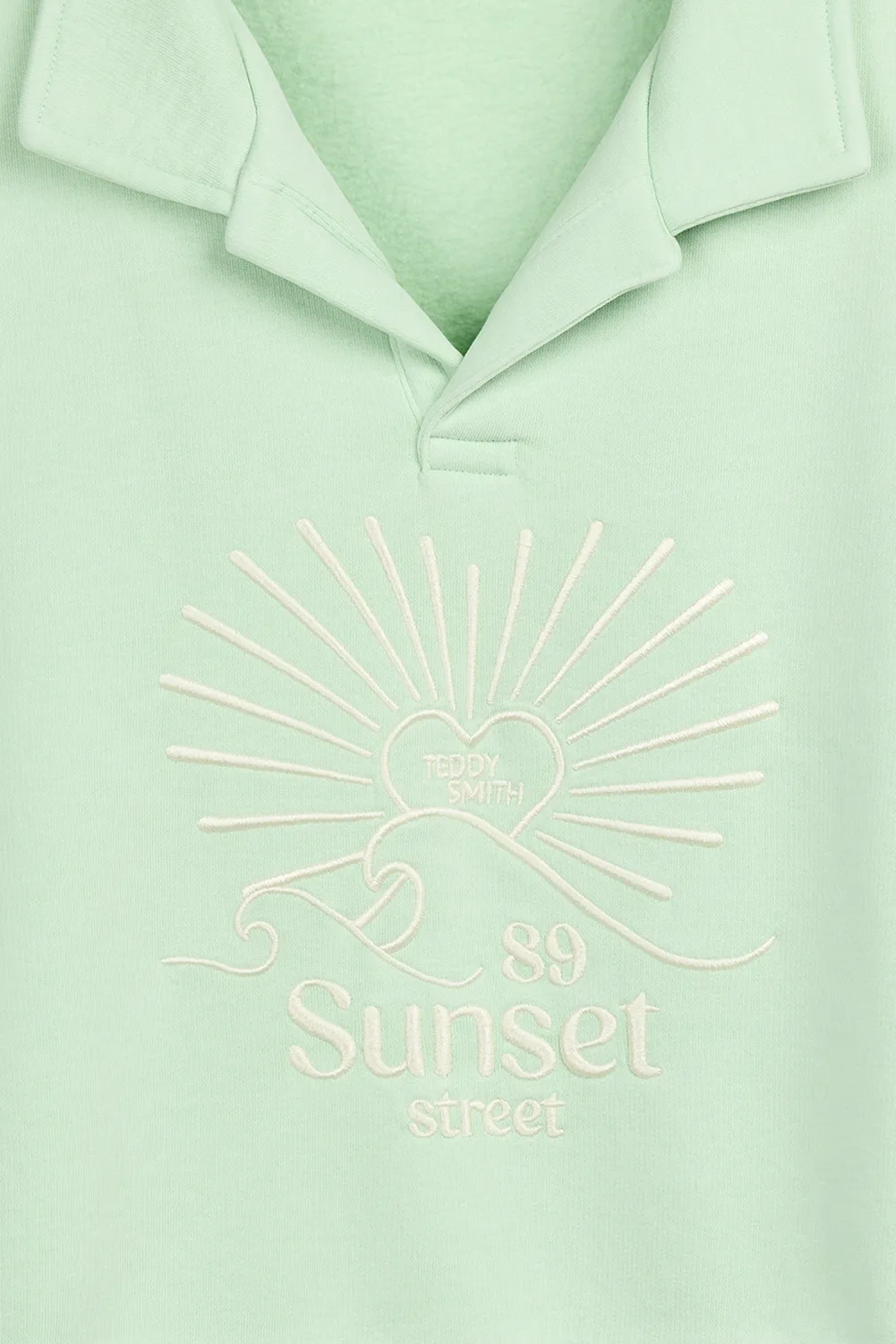 Teddy Smith S-Lily Felpa polo oversize verde menta donna