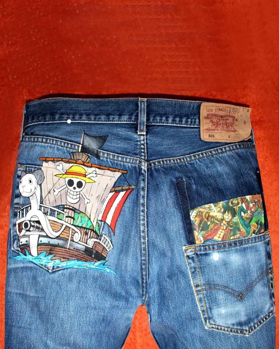 Levi’s Vintage Going Merry One Piece jeans dipinti a mano