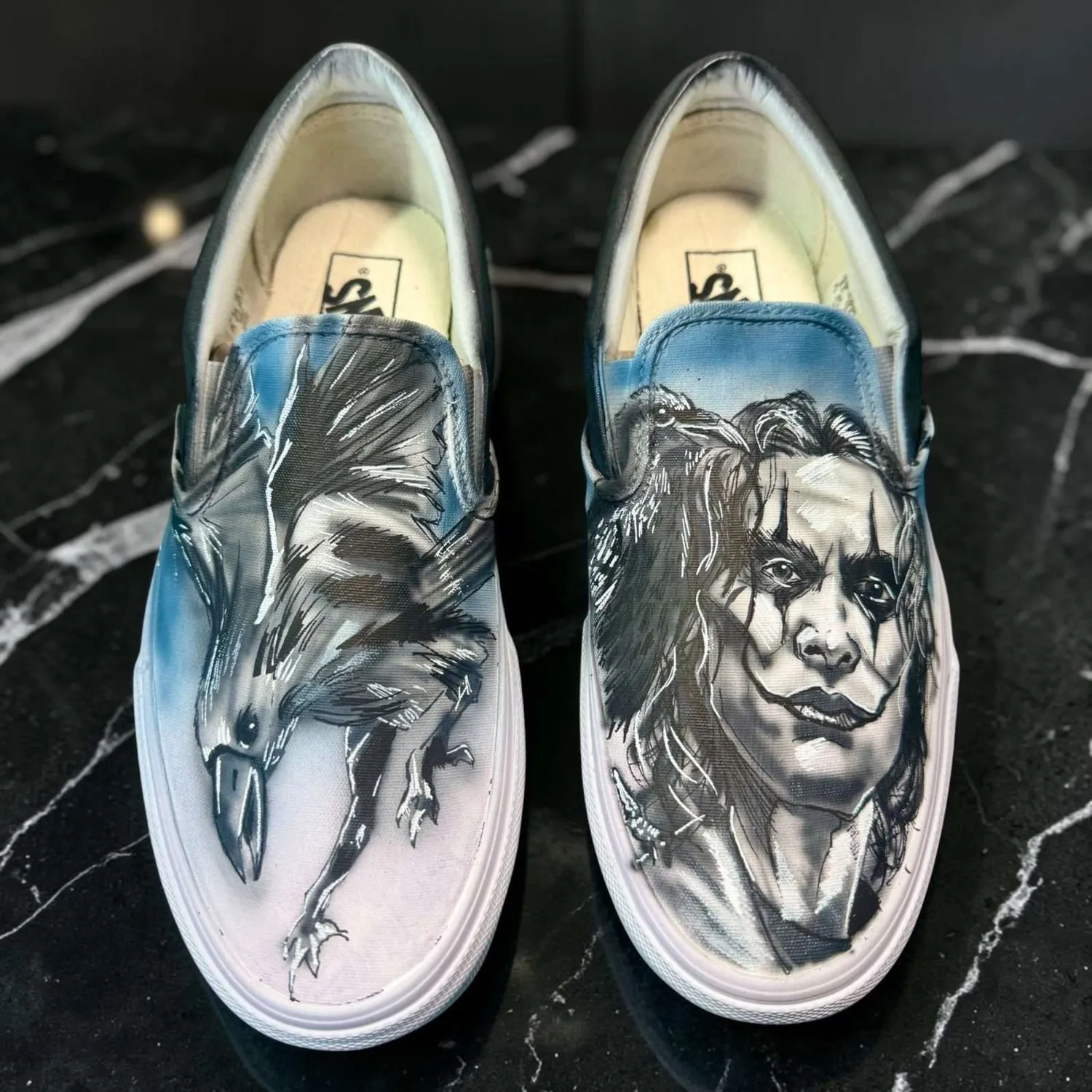 Vans Slip-On Il Corvo scarpe dipinte a mano