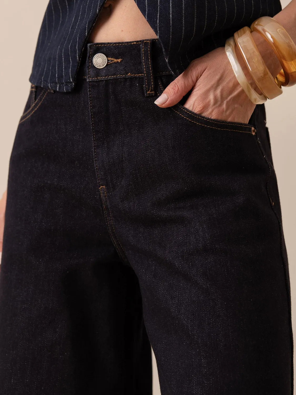 Oraije Giovani jeans palazzo grezzo gamba larga